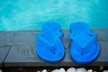 Flip flop at swimming pool 