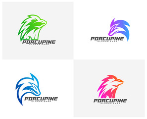 Set of Modern Porcupine Logo Vector