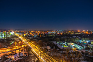 Obraz premium View of the night city from a height
