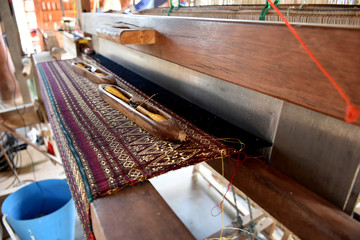 Home loom and weaving tools, Nan, Thailand.