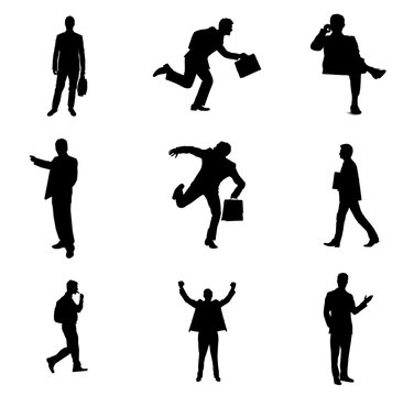 Person Silhouette Businessman Icons Collection Png 