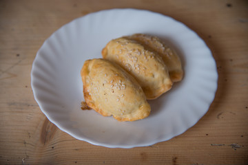 Panzerotti on a wooden table