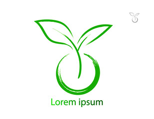 Trees with green leaves look beautiful and refreshing.Tree and energy LOGO style.