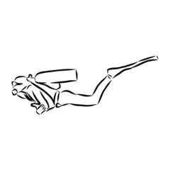 Diver, sketch 