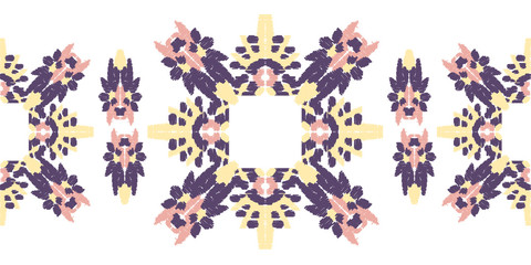 Old style ikat color etnical tribal hand - drawn pattern navajo motif for packing, wallpaper, batik background