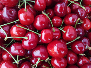  sweet cherries closeup