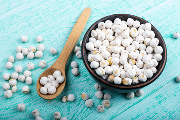 dry chickpeas in a plate