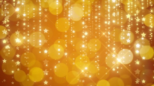 yellow rain particles golden background abstract