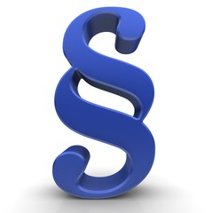 Blue paragraph sign article symbol legal advice 3d icon