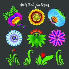 set of flowers