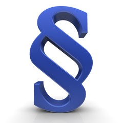 Obraz premium Paragraph sign article symbol blue 3d symbol