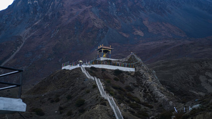 monastery in hill in nepal