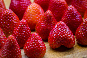 Delicious Red Ripe Strawberries Background Closeup