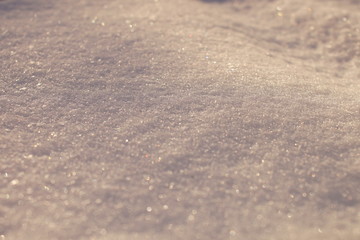 Sparkling snow in the sunlight for background