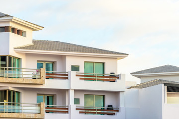 The top of the house or apartment with nice window.