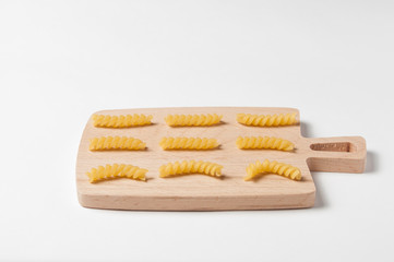 Italian pasta on a cutting board. Italian food