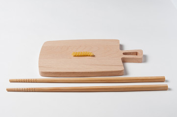 Italian pasta on a cutting board. Italian food