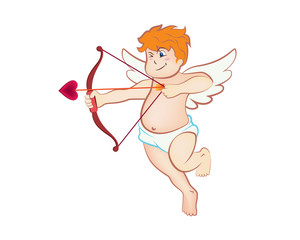 Detailed Cupid Illustration with Cartoon Style