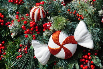 red candy christmas decoration