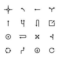 Black arrows icon set, pointers for navigation. Vector symbol for web design.