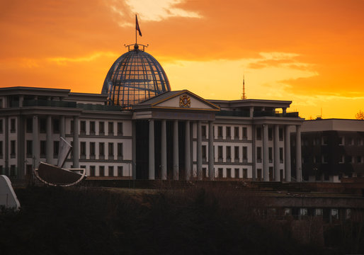 Presidential Palace Landmark Of Tbilisi Georgia Capital City Eastern Europe.