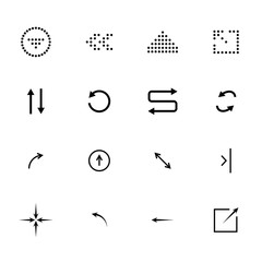 Black arrows icon set, pointers for navigation. Vector symbol for web design.