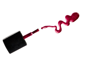 Blots of nail polish isolated on white background