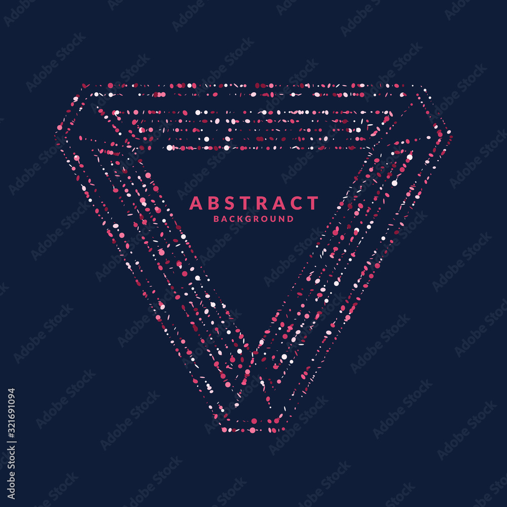Poster geometric shapes of lines lined with sparkling particles. beautiful trendy glitter on a dark backgro
