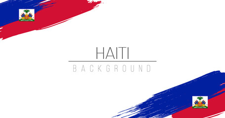 Haiti flag brush style background with stripes. Stock vector illustration isolated on white background.