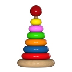 Children's toy pyramid on a white background. Isolate.