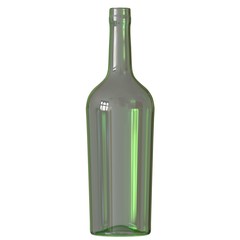 Green empty bottle on a white background. Isolate.