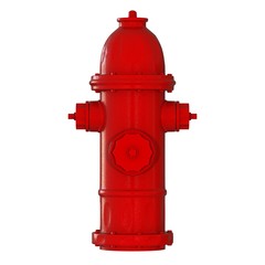 Red fire hydrant on a white background. Isolate.