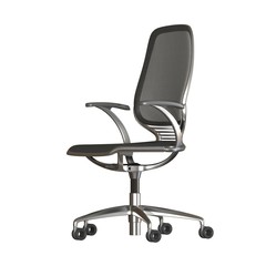 The office chair is black on a white background. Isolate.