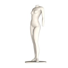 White maniken with no clothes on a white background. Isolate.