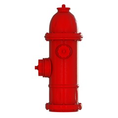 Red fire hydrant on a white background. Isolate.