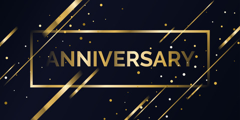 Modern golden poster for anniversary. Vector illustration.