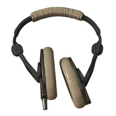 Headphones on a white background. Isolate. 3D rendering of excellent quality in high resolution. It can be enlarged and used as a background or texture