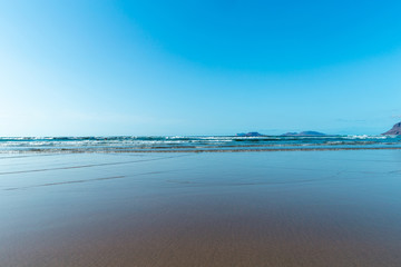 Beach view at Caleta de Famara, Lanzarote.