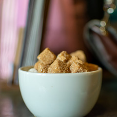 bowl of White and Brown Sugar