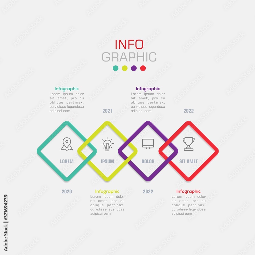 Fototapete business data visualization. infographic element with icons and options or steps. can be used for pr