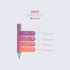 Business data visualization. Infographic element with icons and options or steps. Can be used for process, presentation, diagram, workflow layout, info graph, web design. Vector business template.