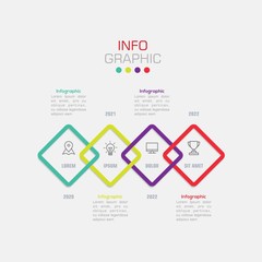 Business data visualization. Infographic element with icons and options or steps. Can be used for process, presentation, diagram, workflow layout, info graph, web design. Vector business template.