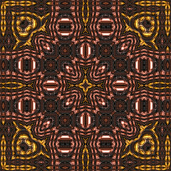 3d effect - abstract gold copper symmetric graphic