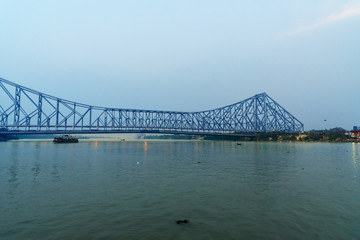 View of Howrah bridge in evening. Kolkata. India