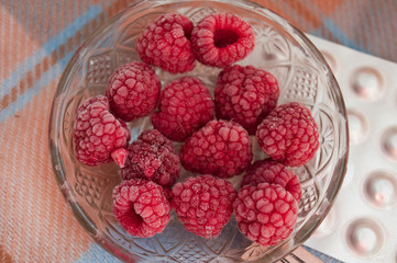 raspberries on a plate