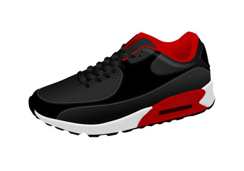 Vector sport casual fitness sneakers shoes for training, running shoe llustration.