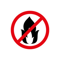 no fire, icon on white background. vector illustration.