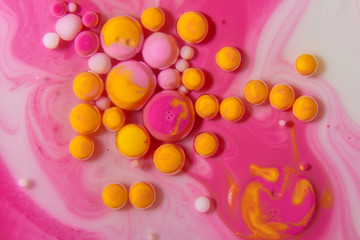 Bright and colourful abstract background from acrylic paints and oil