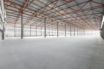 Interior of empty warehouse or garage