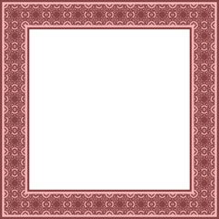Vector square openwork ornamental frame. Template for design greeting cards, page book, interior decoration or printing